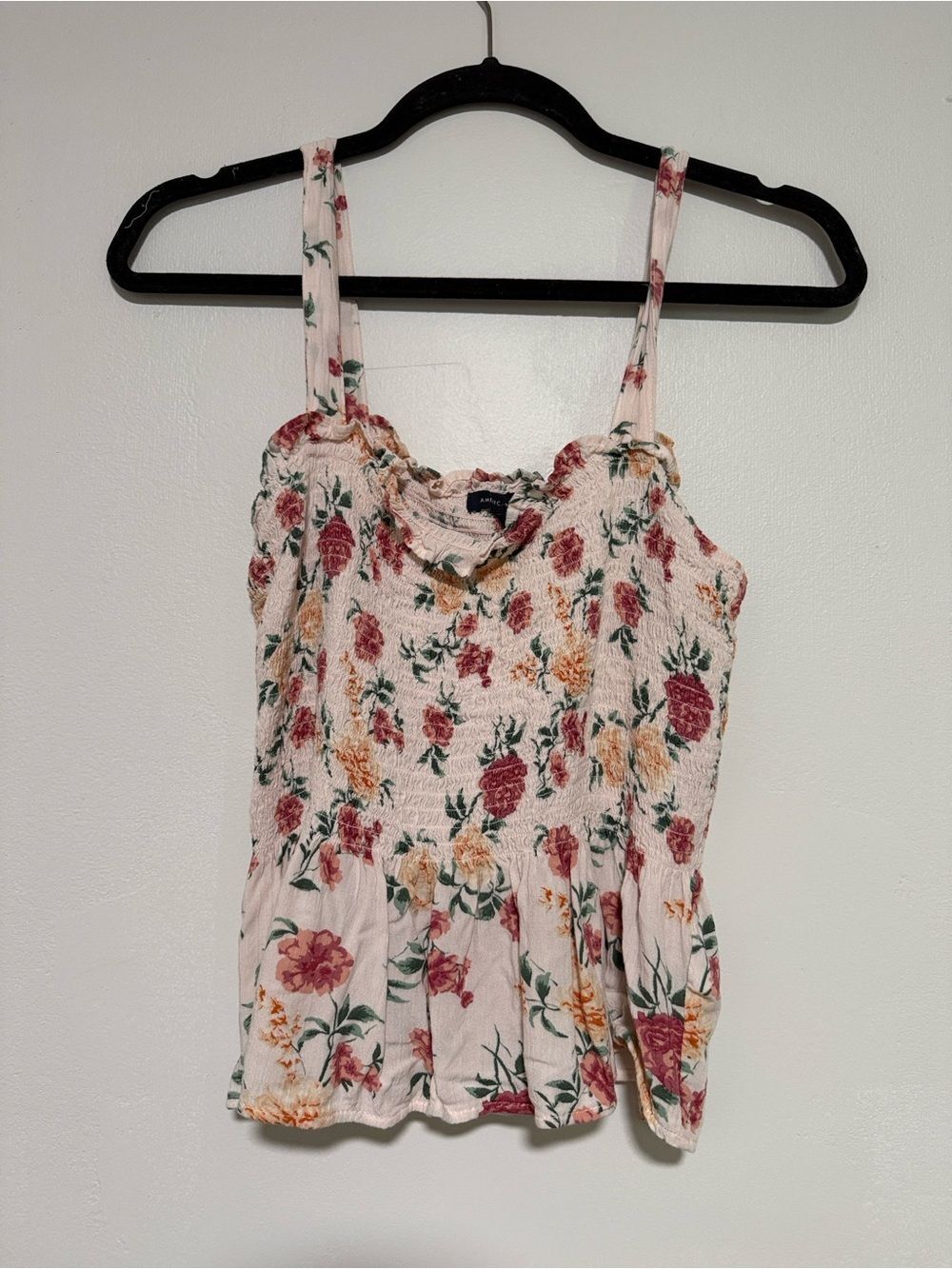 American Eagle Outfitters Floral Ruched Flowy Tank Top